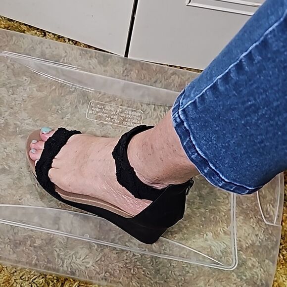 Wedges by Lucky Brand Crocheted Style Black Size 10 - Picture 5 of 9